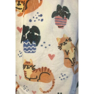 Cat plant soft cozy blanket